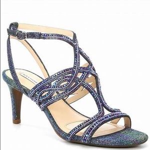 Alex Marie Penley multi color glitter kitten heels